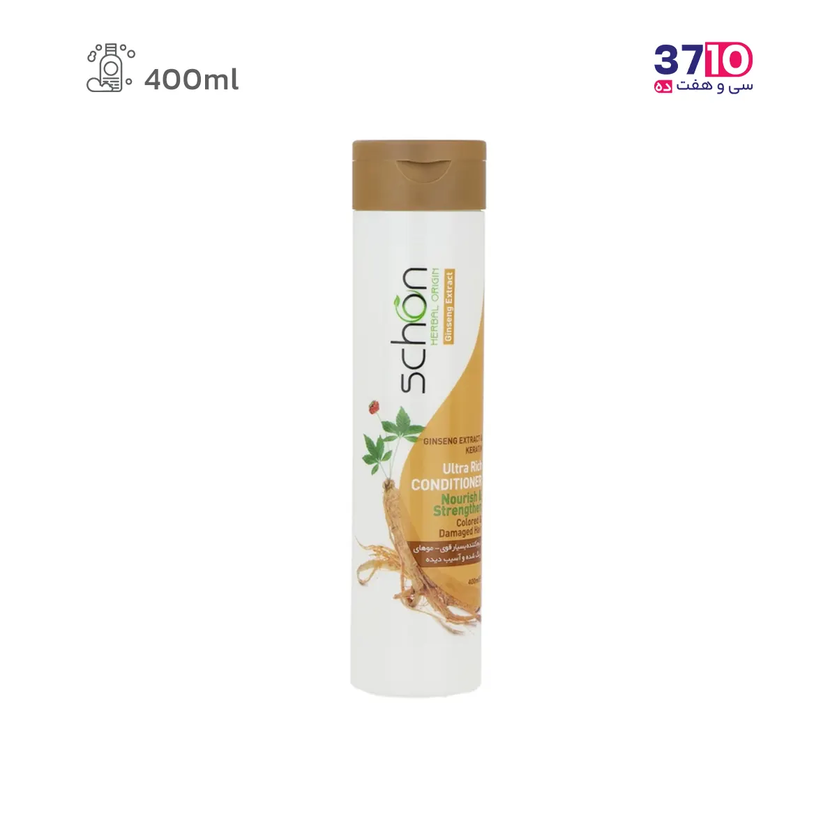 آرایشی نرم کننده موی سر شون مدل جینسینگ و کراتین مناسب موهای رنگ شده و آسیب دیده  حجم 400 میلی لیتر