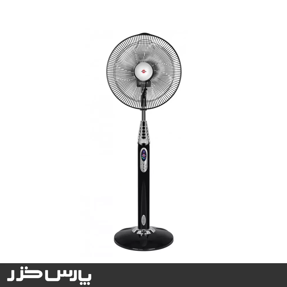 پنکه پایه بلند پارس خزر مدل FSR- RANNA رعنا کنترل دار مشکی استیل