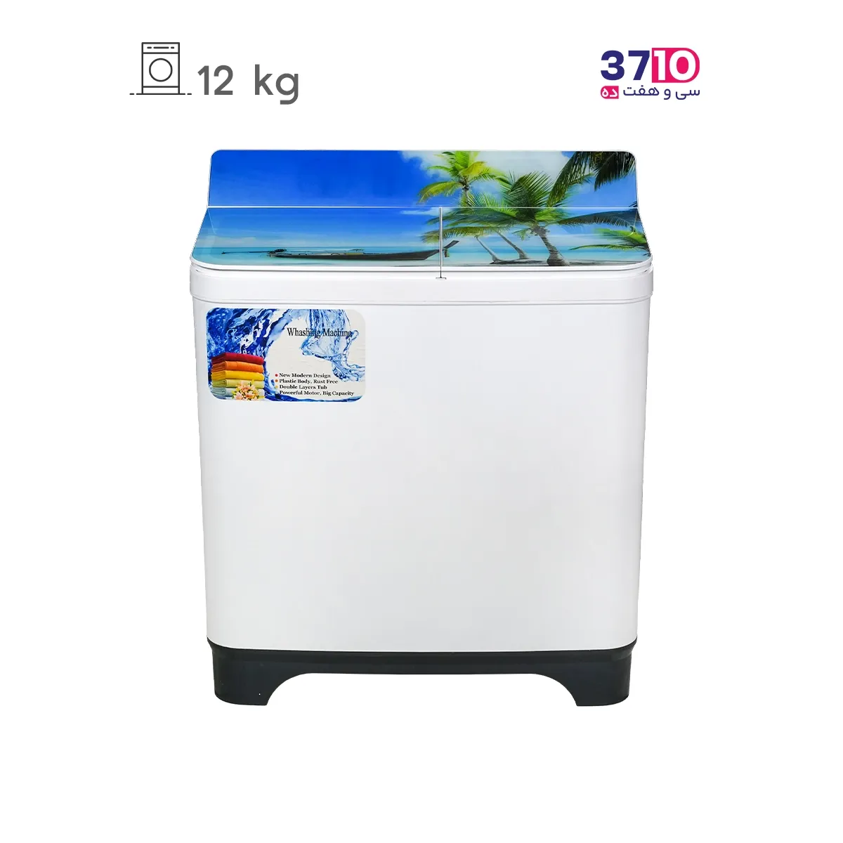 ماشین لباسشویی ریتون دوقلو مدل RWM-1402TG P.A دوازده کیلویی درب شیشه ای سفید